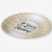 製造における任意の記念日の黒い金ゴールド年 ペーパープレート (アングル)