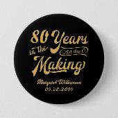 製造における第80回又は誕生日レトロ年 缶バッジ (正面)