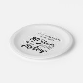 製造における80thまたは任意の誕生日レトロ80年 ペーパープレート (アングル)