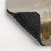 製造所およびコテージとの雪場面 マウスパッド (コーナー)