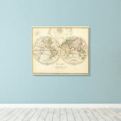 複半球マップ キャンバスプリント (インサイチュ (ウッドフロア))
