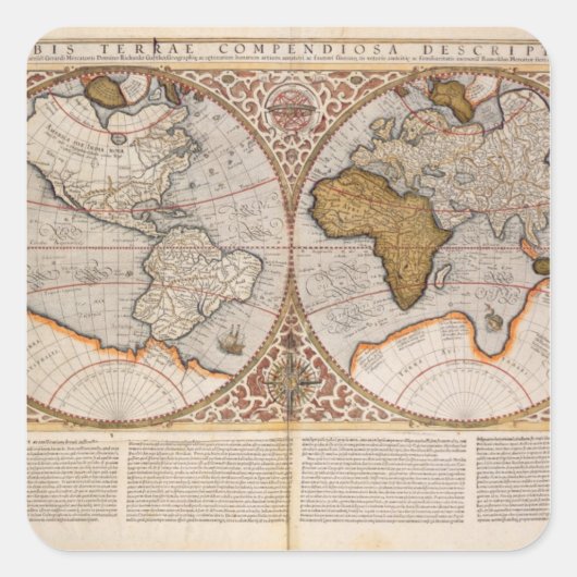 複半球ワールドマップ， 1587 スクエアシール (正面)