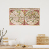 複半球ワールドマップ, 1587 ポスター (キッチン)