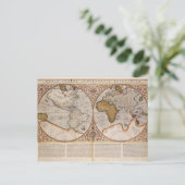 複半球ワールドマップ， 1587 ポストカード (スタンド正面)