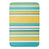 複合ストライプターコイズ – 黄色 バスマット (正面縦)