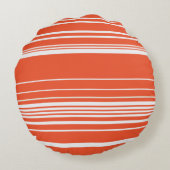 複合ストライプ – オレンジと白 ラウンドクッション (裏面)