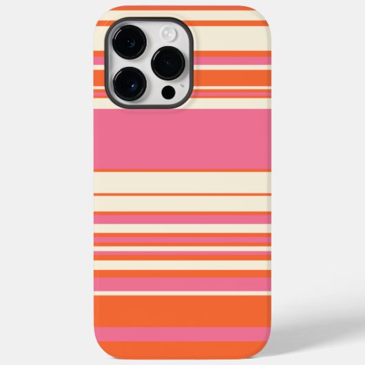 複合ストライプ – ピンク、オレンジ、クリーム Case-Mate iPhoneケース (裏面)
