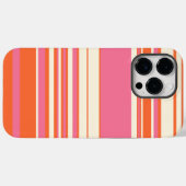 複合ストライプ – ピンク、オレンジ、クリーム Case-Mate iPhoneケース (裏面 (横))