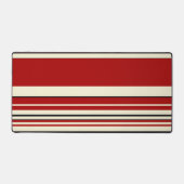 複合ストライプ – レッド&クリーム デスクマット (正面)