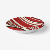 複合ストライプ – レッド&クリーム ペーパーボウル (傾斜あり)