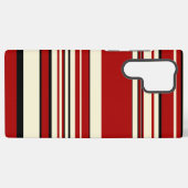 複合ストライプ – レッド&クリーム SAMSUNG GALAXYケース (裏面横)