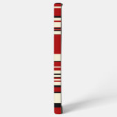 複合ストライプ – レッド&クリーム SAMSUNG GALAXYケース (左側面)