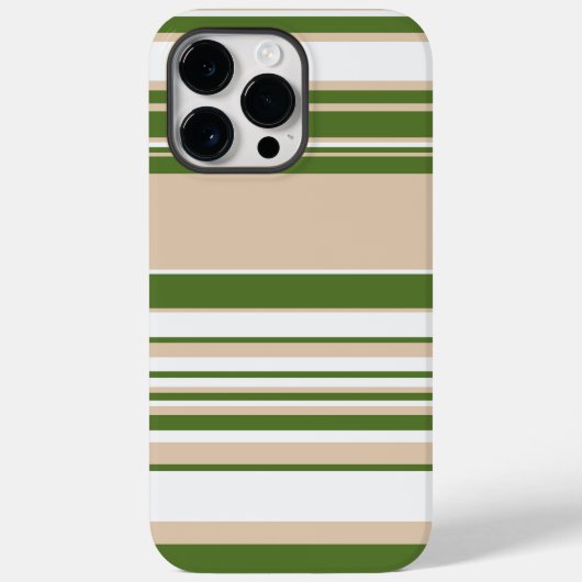 複合ストライプ – 白、砂、パームグリーン Case-Mate iPhoneケース (裏面)