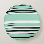 複合ストライプ – 緑（ミント） ラウンドクッション (裏面)