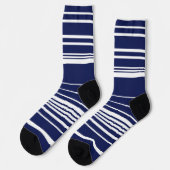 複合ストライプ – 青 ソックス (左)