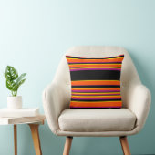 複合ストライプ – 黒、ピンク、オレンジ、黄色 クッション (椅子)