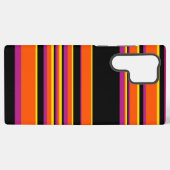 複合ストライプ – 黒、ピンク、オレンジ、黄色 SAMSUNG GALAXYケース (裏面横)