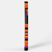 複合ストライプ – 黒、ピンク、オレンジ、黄色 SAMSUNG GALAXYケース (右側面)