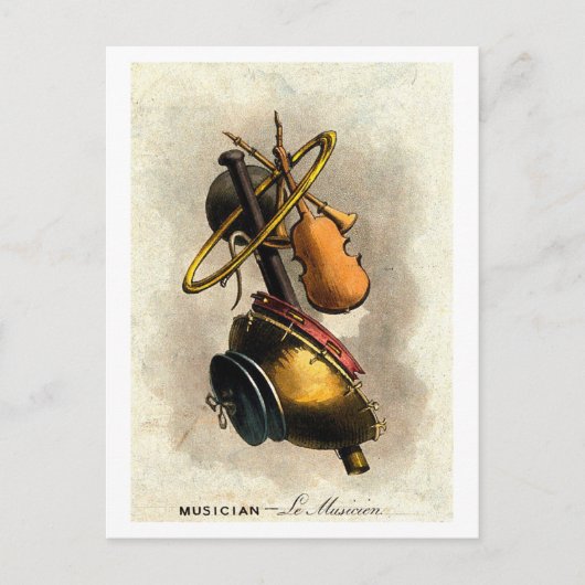 複合ポートレート:ミュージシャンヴィンテージ ポストカード (正面)