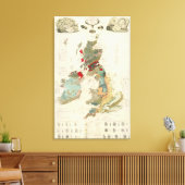 複合地質学的古生物学的地図 キャンバスプリント (インサイチュ (リビング))