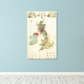 複合地質学的古生物学的地図 キャンバスプリント (インサイチュ (ウッドフロア))