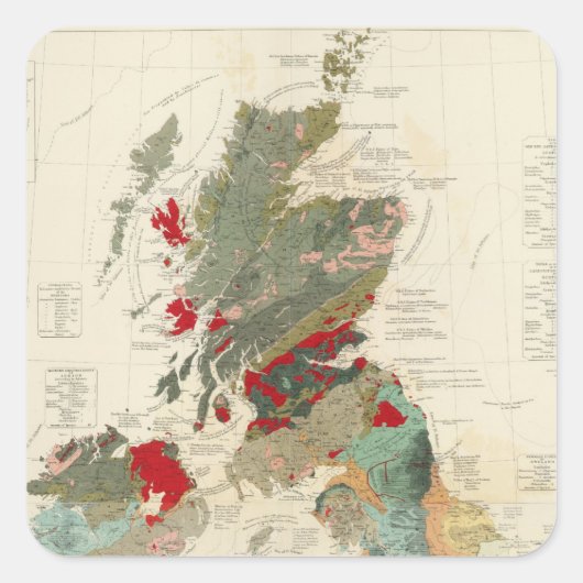 複合地質学的古生物学的地図 スクエアシール (正面)