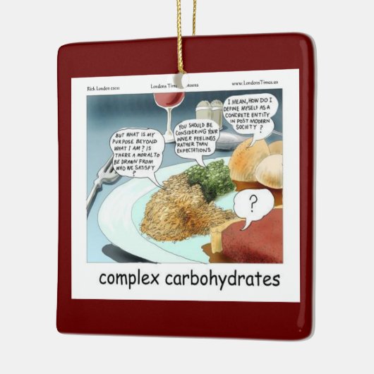 複合炭水化物哲学グルメ漫画 セラミックオーナメント (左)
