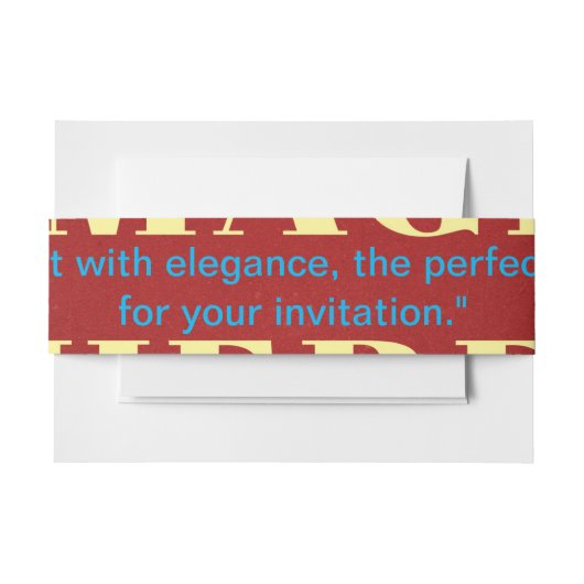 複数のお気に入りのデザインから製品を作成 招待状ベリーバンド (正面例)