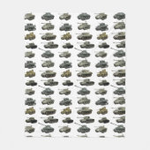 複数のアメリカの第2次世界大戦戦車と装甲車 フリースブランケット (正面)