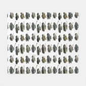 複数のアメリカの第2次世界大戦戦車と装甲車 フリースブランケット (正面(横))