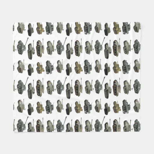 複数のアメリカの第2次世界大戦戦車と装甲車 フリースブランケット (正面(横))