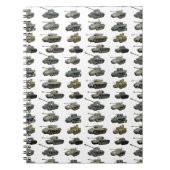 複数のアメリカ第2次世界大戦戦車と装甲車 ノートブック (正面)