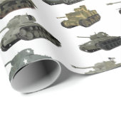 複数のアメリカ第2次世界大戦戦車と装甲車 ラッピングペーパー (ロールコーナー)