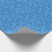 複数のイルカの背景 ラッピングペーパー (角)