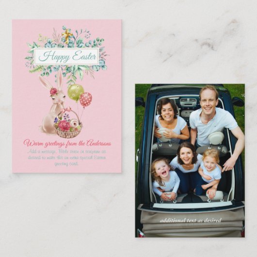 複数のイースターカード100 xフォトレター予算 アドバイスカード (正面/裏面)