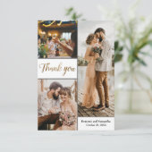 複数のエレガントな結婚感謝してい写真を サンキューカード (スタンド正面)