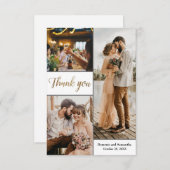 複数のエレガントな結婚感謝してい写真を サンキューカード (正面/裏面)
