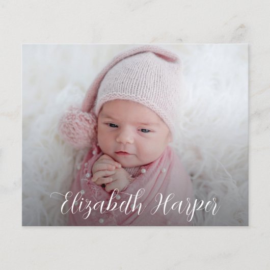 複数のエレガント写真の誕生のお知らせ (正面)