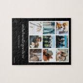 複数のカスタムフォトグリッドのソーシャルメディアハンドル ジグソーパズル (横)