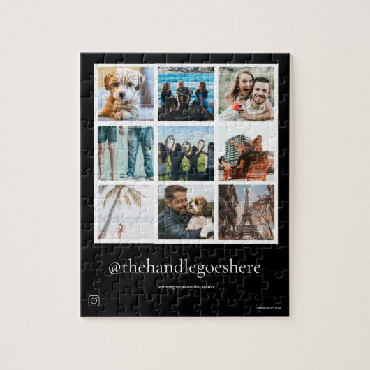 複数のカスタムフォトグリッドのソーシャルメディアハンドル ジグソーパズル (縦)