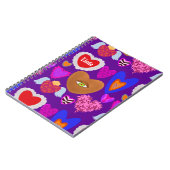 複数のカラフルハートバレンタイン ノートブック (左側)