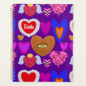 複数のカラフルハートバレンタイン プランナー手帳 (正面)