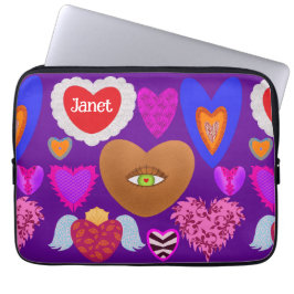 複数のカラフルハートバレンタイン ラップトップスリーブ