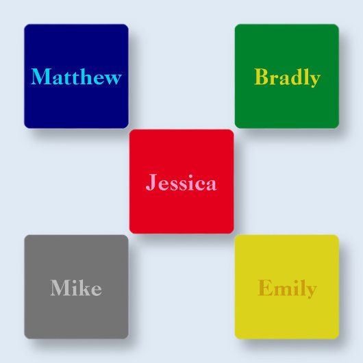 複数のカラーの衣類の名前 ラベル