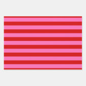 複数のストライプパターンDIY色レッドホットピンク ラッピングペーパーシート (正面)