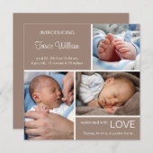 複数のフォトバースアナウンス/チョコレートブラウン 案内状 (正面/裏面)