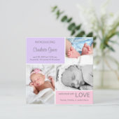 複数のフォトバースアナウンス/ピンクパープル 案内状 (スタンド正面)