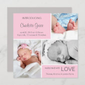 複数のフォトバースアナウンス/薄いピンク 案内状 (正面/裏面)