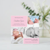 複数のフォトバースアナウンス/薄いピンク 案内状 (スタンド正面)