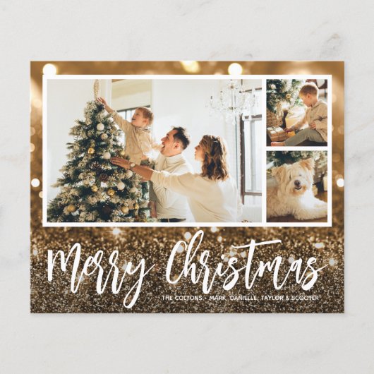 複数のフォトメリークリスマスバジェットカード (正面)